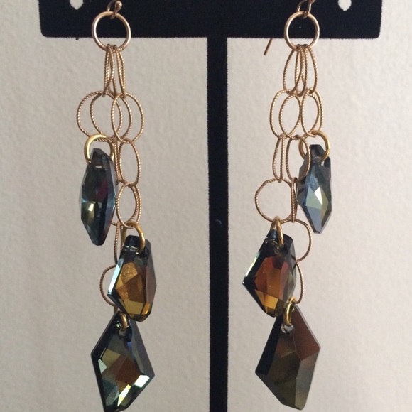 Swarovski Crystals and Vermeil Earrings - Picture 2 of 4